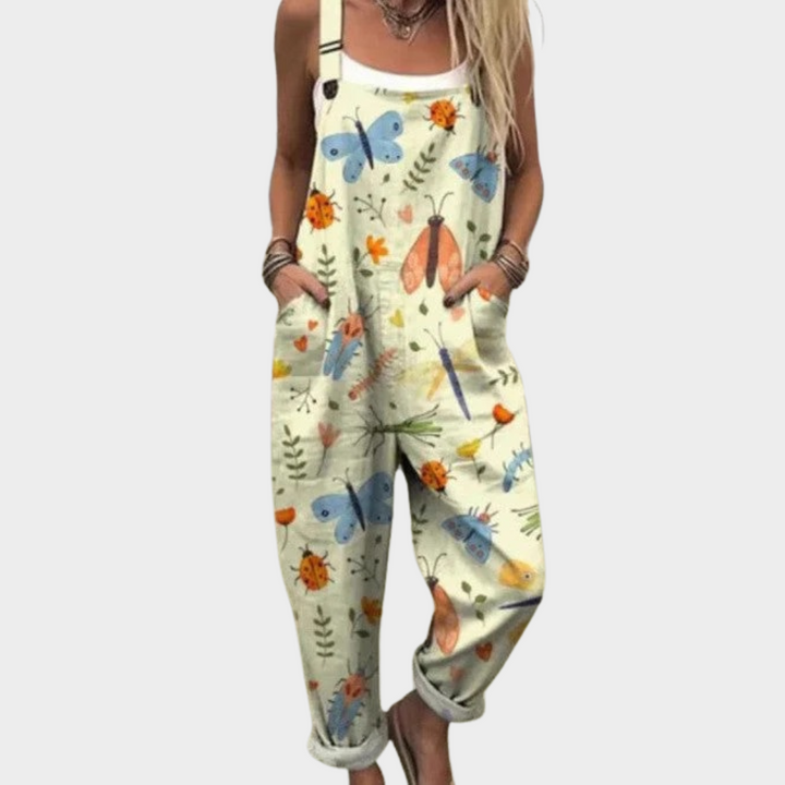 Theodora | Latzhose mit zartem Naturdruck