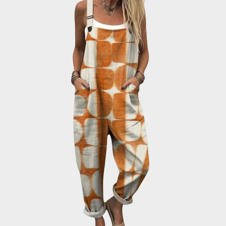 Placida | Latzhose mit Retro-Sonnenmuster