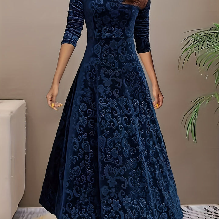 Andrea | Elegantes gemustertes Maxikleid