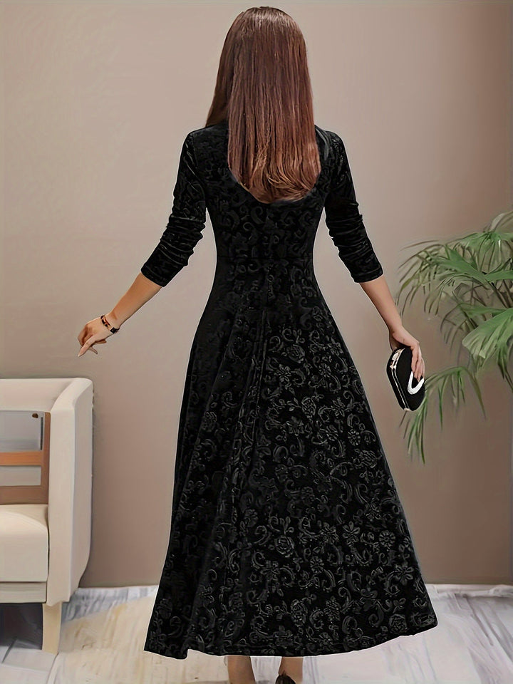 Andrea | Elegantes gemustertes Maxikleid