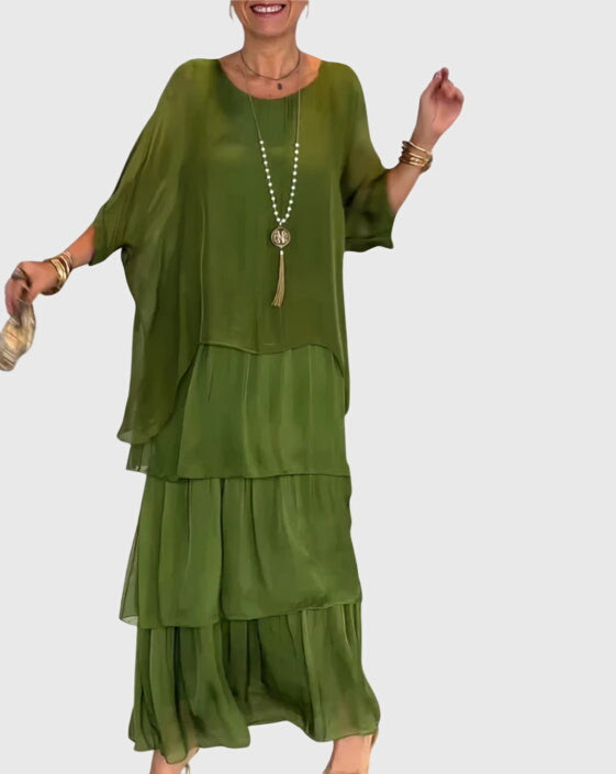 Placida | Elegantes langes fliessendes Kleid
