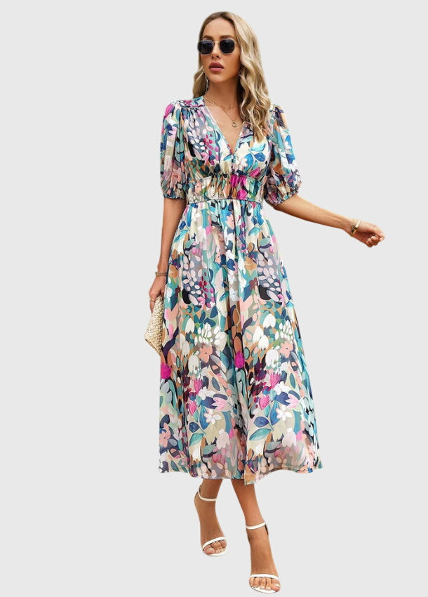 Waltraud | Schmeichelndes Blumen-Midikleid