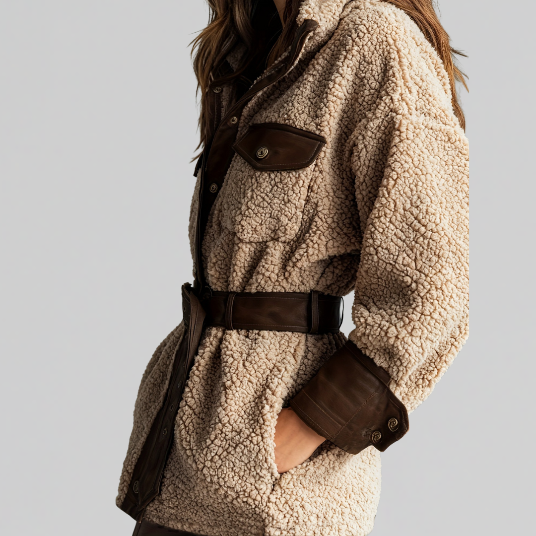Liana | Teddy-Jacke mit Gürtel