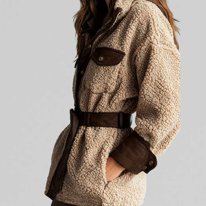 Liana | Teddy-Jacke mit Gürtel