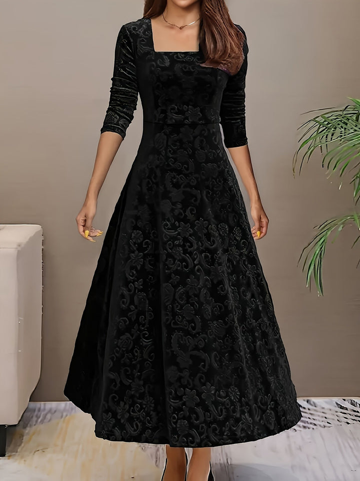 Andrea | Elegantes gemustertes Maxikleid