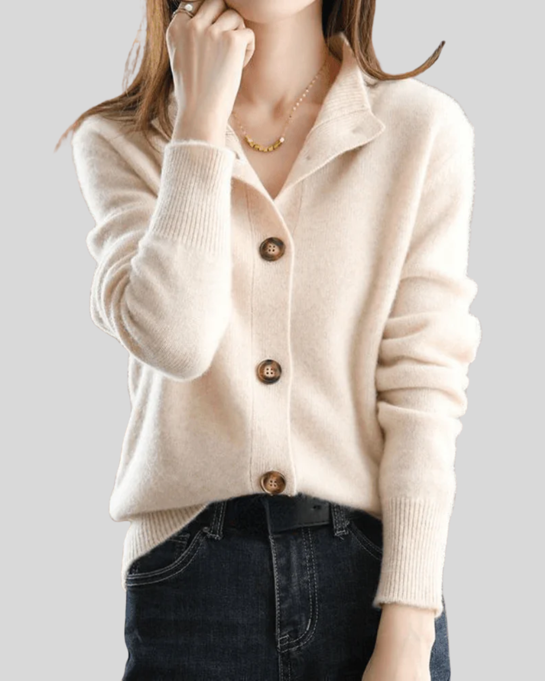 Nadja | Kaschmir-Cardigan im Retro-Stil