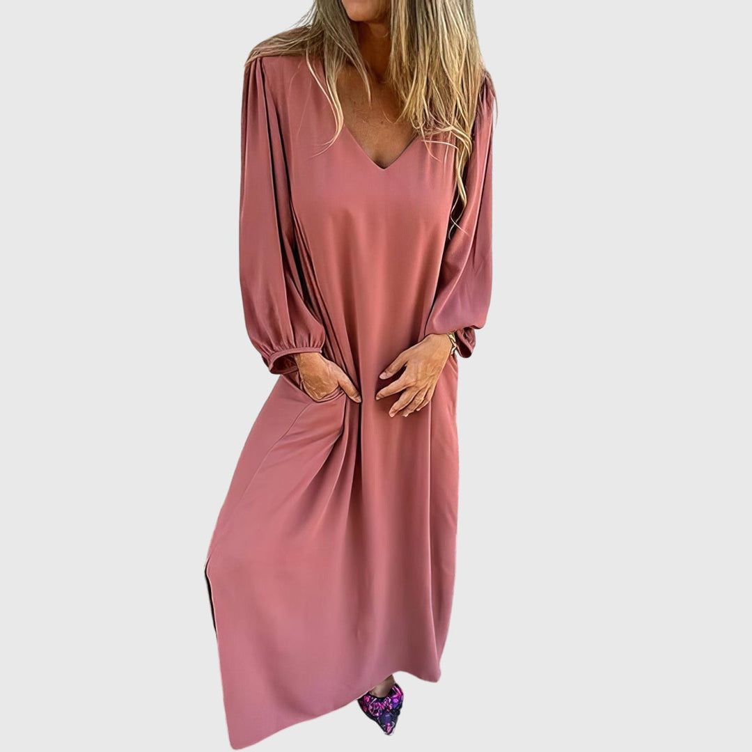 Ingrida | Langes Boho-Kleid mit Taschen