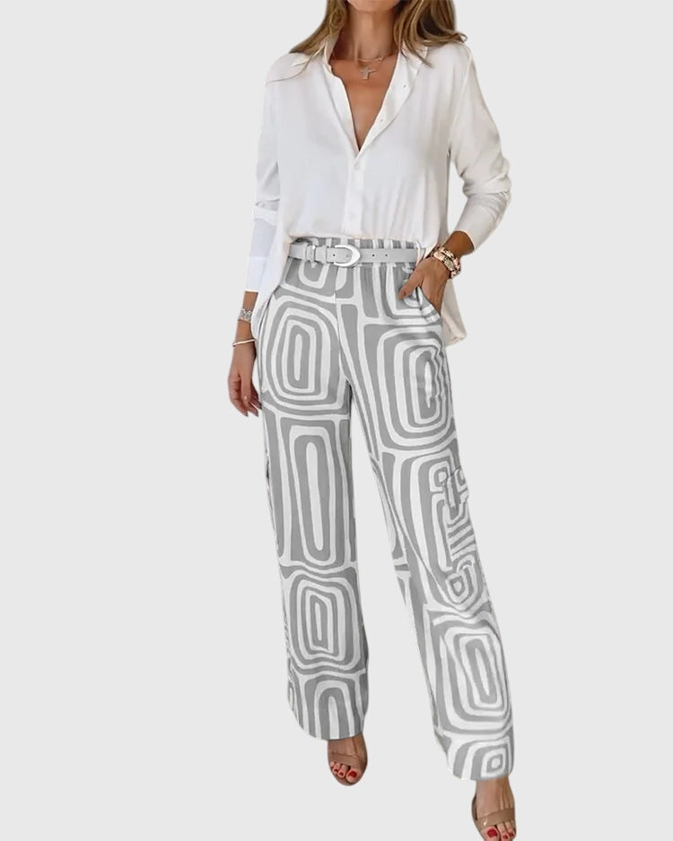 Solveig | Elegante Hose mit gratis Bluse und Gürtel