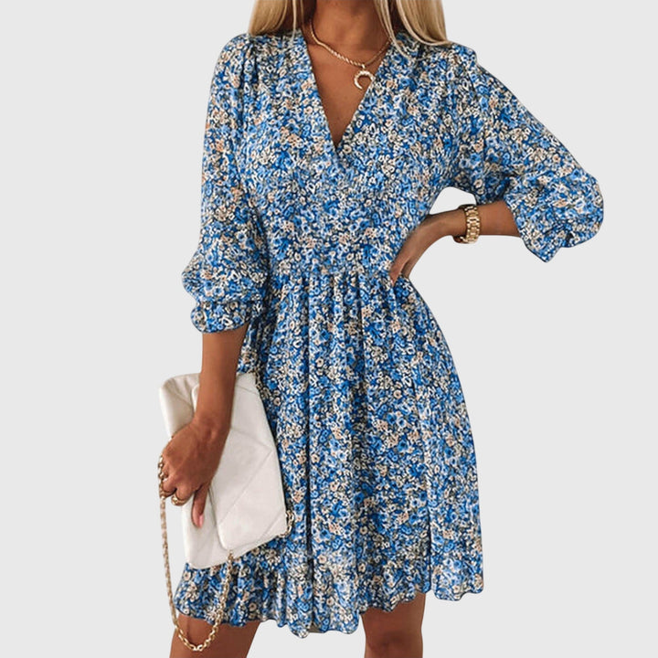 Oksana | Blumenkleid mit Puffermärmeln