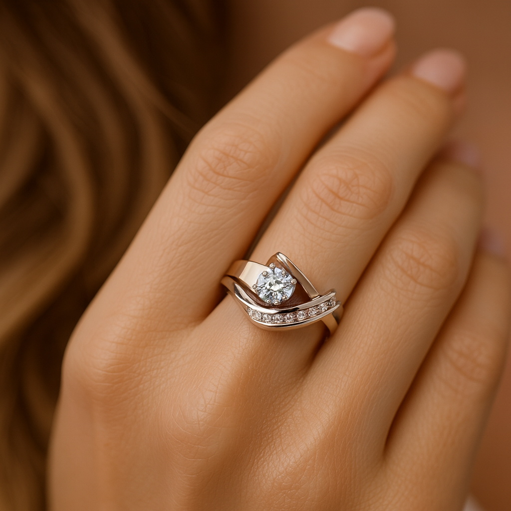 Notburg | Asymmetrischer Vintage-Ring aus Gold und Silber