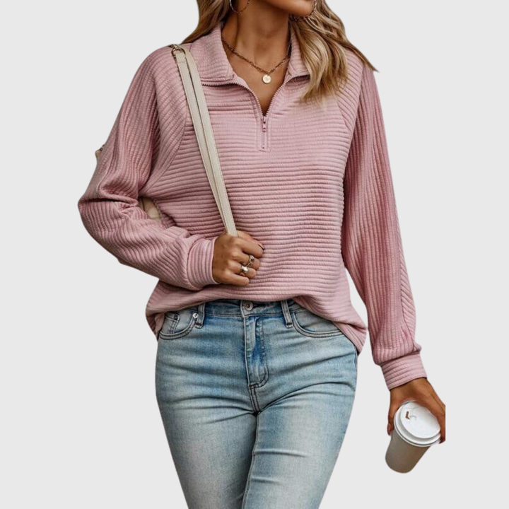 Maya | Eleganter Pullover mit Halbreissverschluss