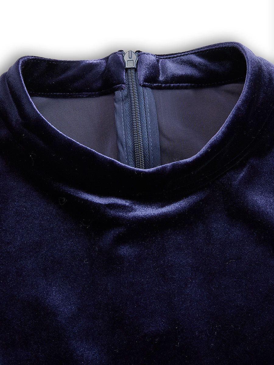 Chantal | Midikleid mit langen Ärmeln Marineblau