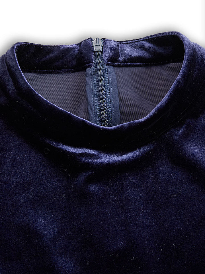 Chantal | Midikleid mit langen Ärmeln Marineblau