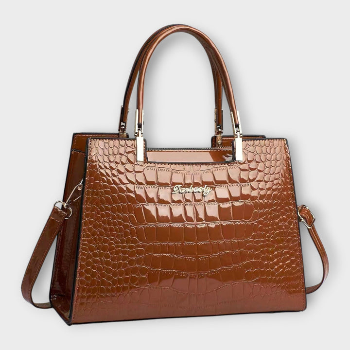 Nelly | Handtasche aus glänzendem Krokoleder