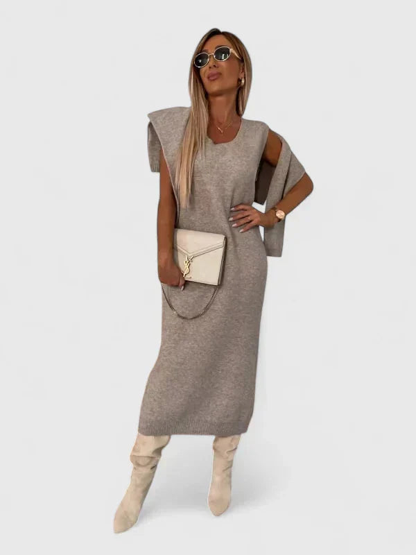 Sigrid | Set mit elegantem Kleid und Rollkragenpullover