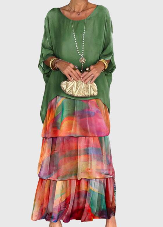 Placida | Elegantes langes fliessendes Kleid