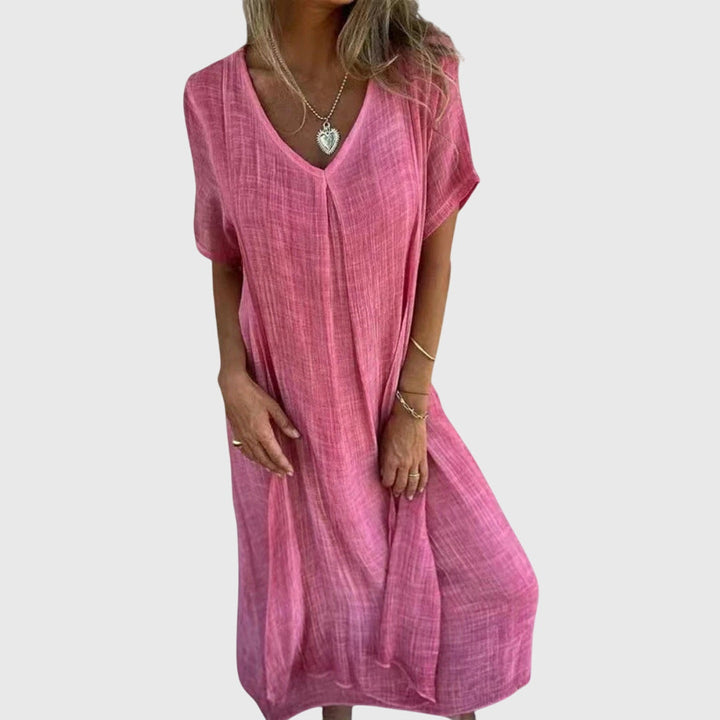 Delphine | Leichtes elegantes Kleid mit V-Ausschnitt