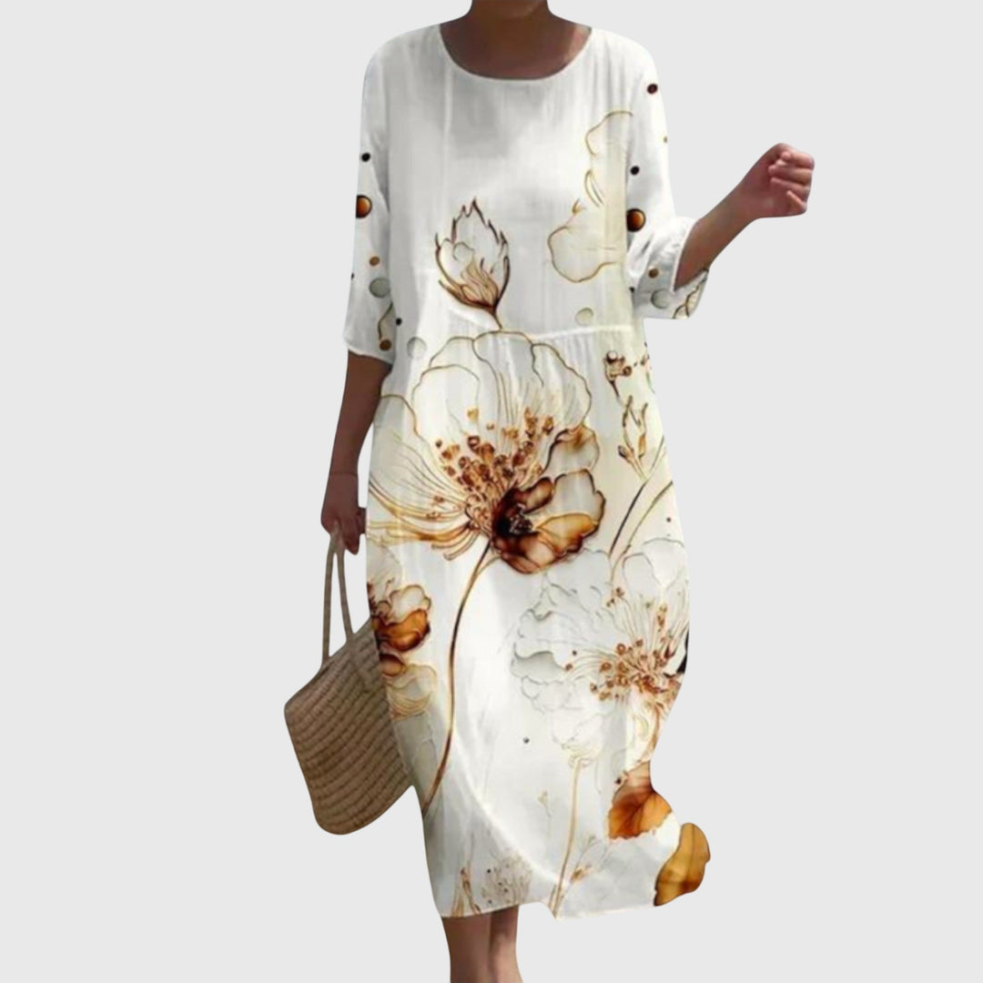 Zenobia | Elegantes geblümtes Maxikleid