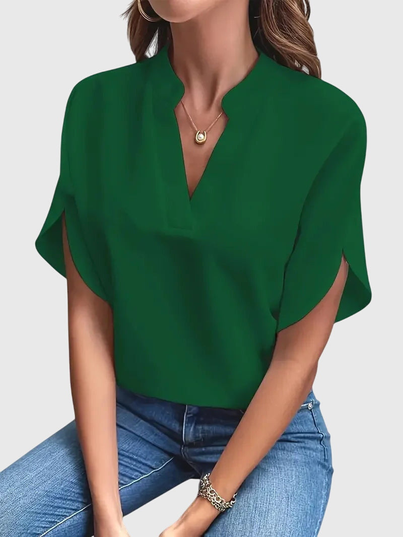 Ella | Weiche elegante Bluse mit V-Ausschnitt