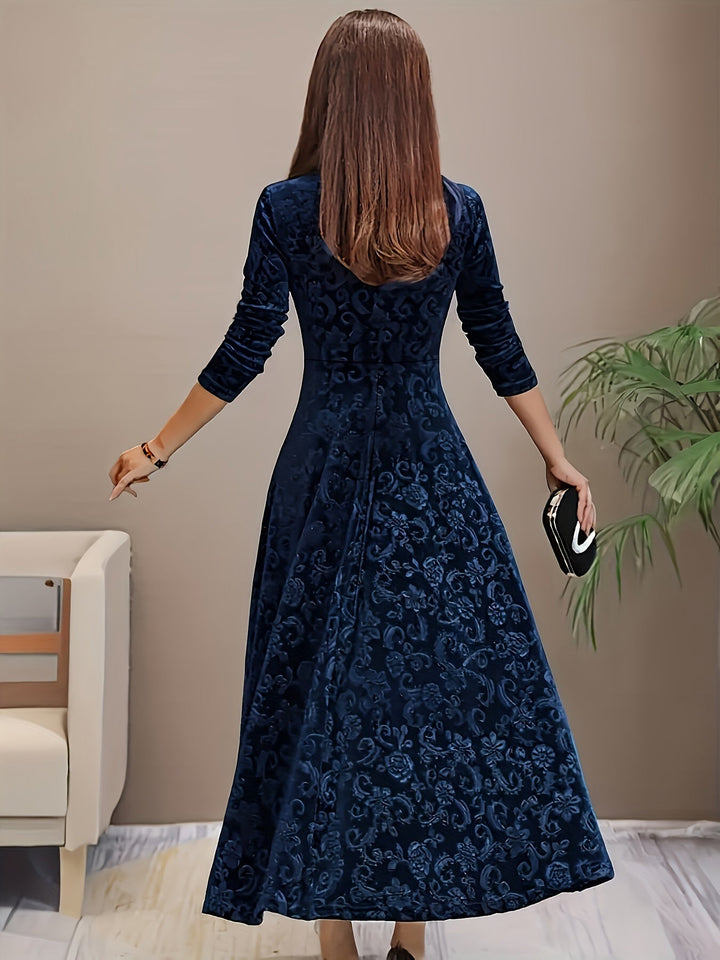 Andrea | Elegantes gemustertes Maxikleid