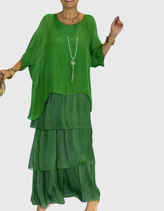 Placida | Elegantes langes fliessendes Kleid