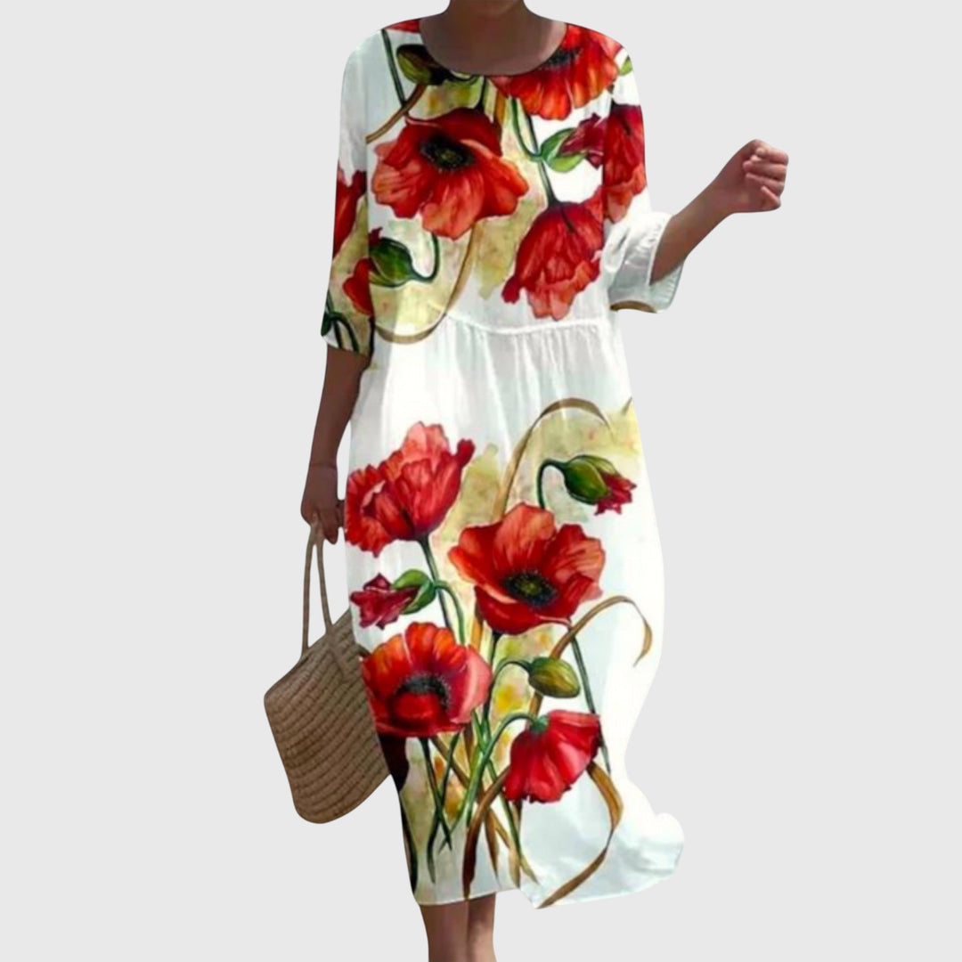 Zenobia | Elegantes geblümtes Maxikleid