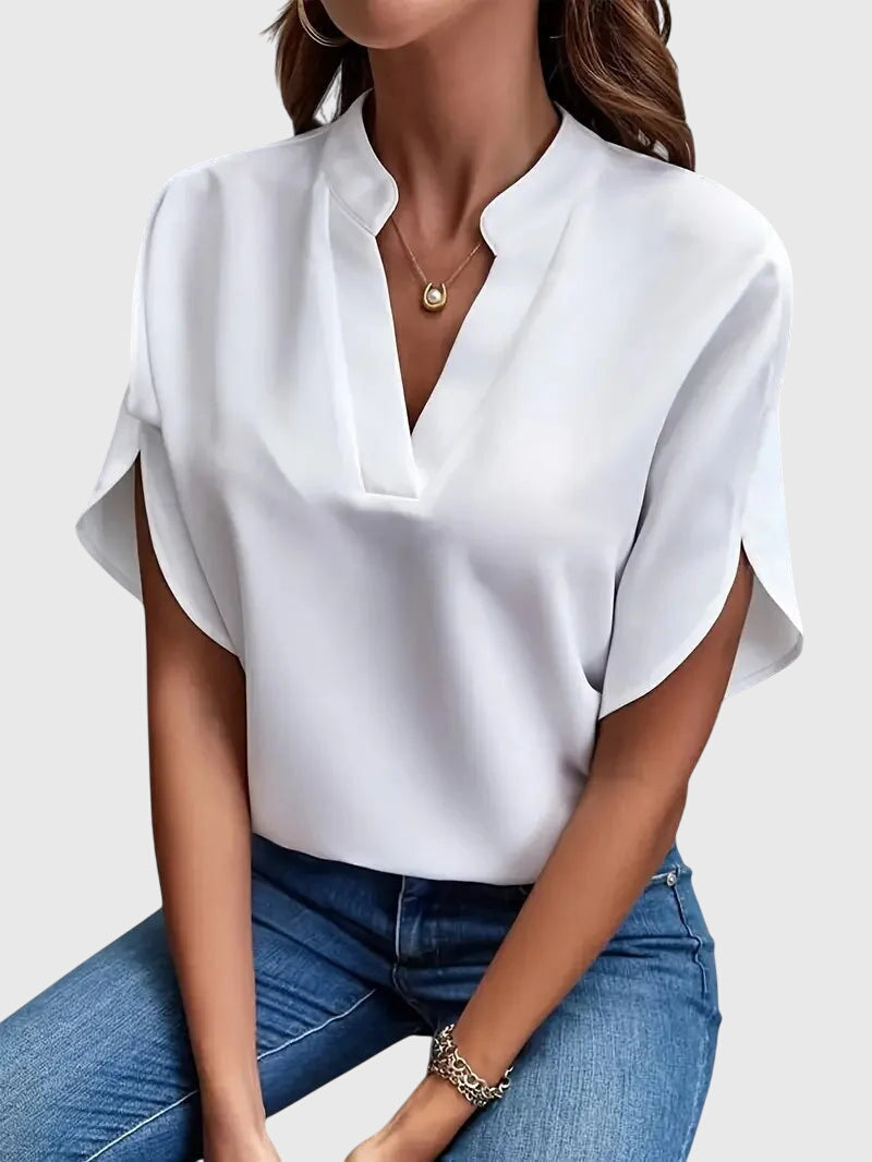 Ella | Weiche elegante Bluse mit V-Ausschnitt