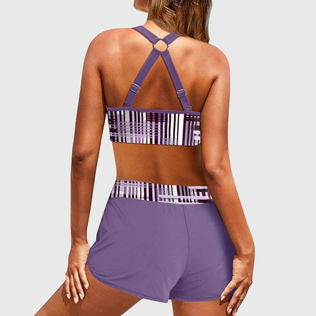 Ruth | Geripptes Bikini-Set mit hoher Taille