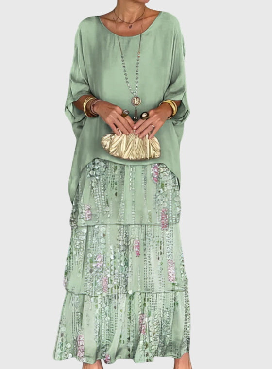 Placida | Elegantes langes fliessendes Kleid