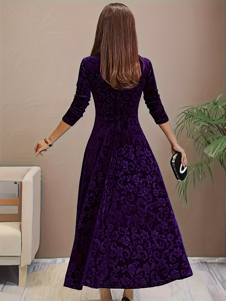 Andrea | Elegantes gemustertes Maxikleid