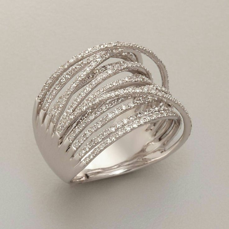 Gaudina | Geschichteter Vintage-Zirkonia-Ring aus Silber