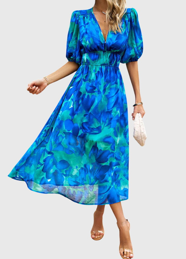 Waltraud | Schmeichelndes Blumen-Midikleid