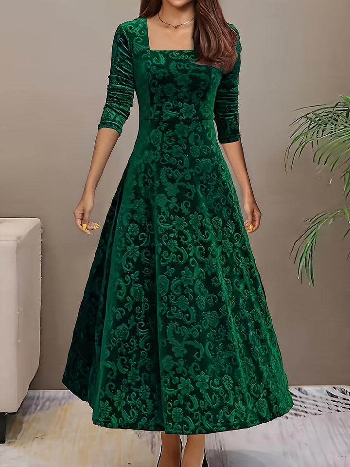 Andrea | Elegantes gemustertes Maxikleid