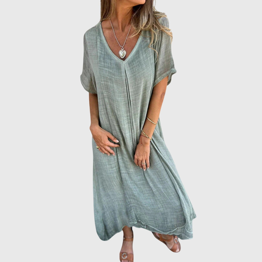 Delphine | Leichtes elegantes Kleid mit V-Ausschnitt