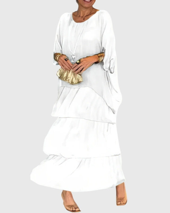 Placida | Elegantes langes fliessendes Kleid