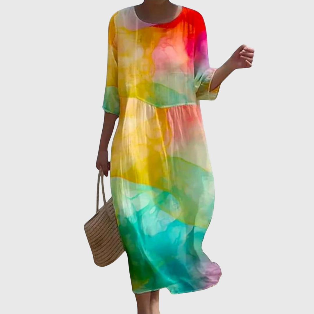 Zenobia | Elegantes geblümtes Maxikleid