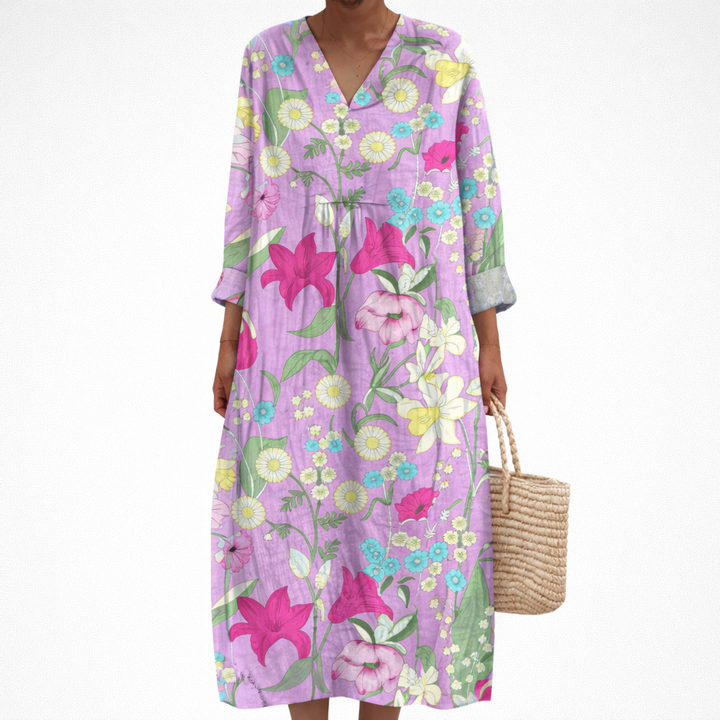 Yvonne | Schmeichelndes bedrucktes Sommerkleid