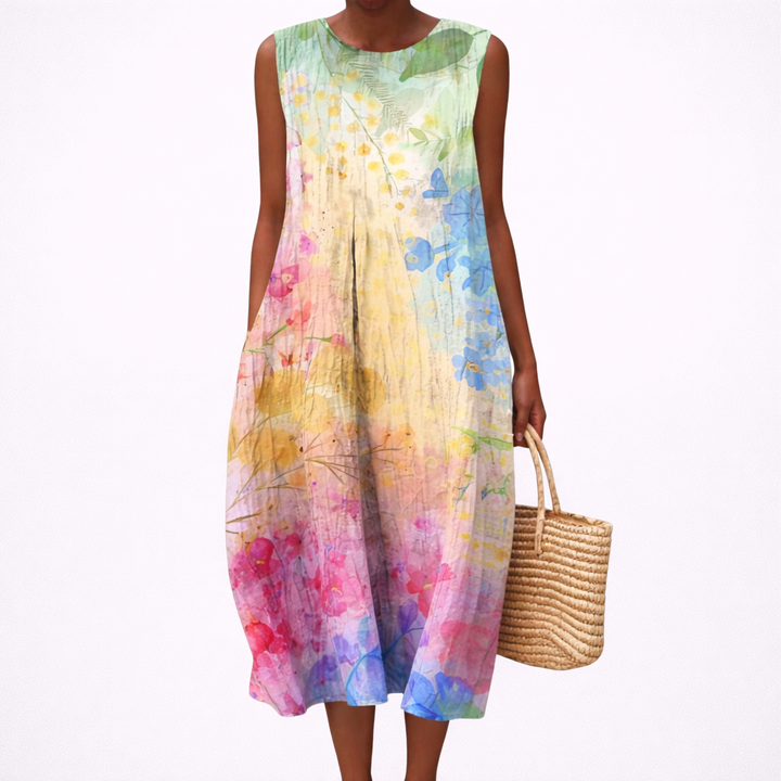 Sonja | Bequemes ärmelloses Sommerkleid
