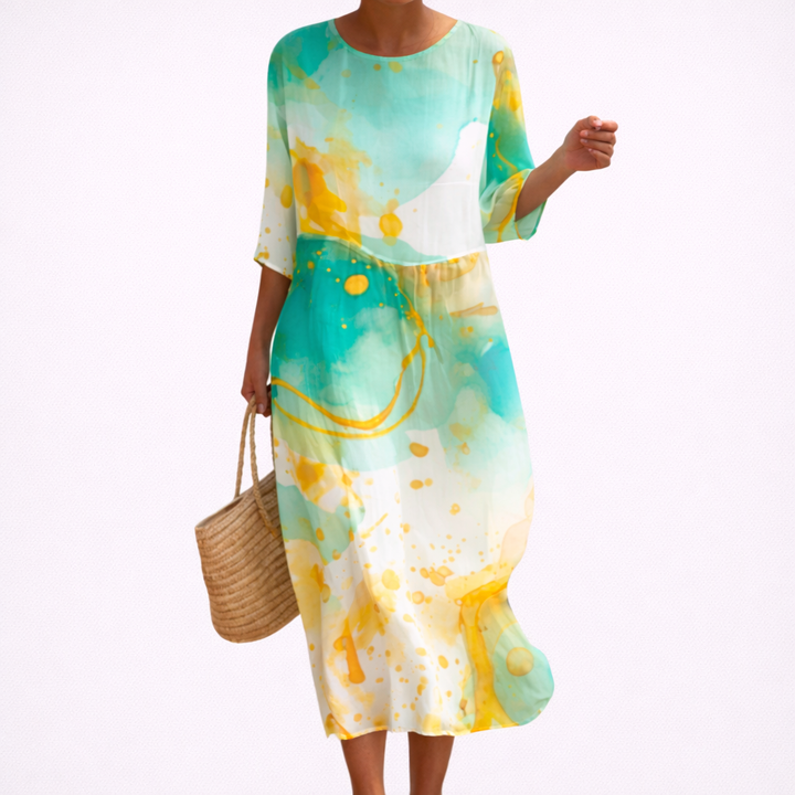 Lea | Schickes und bequemes langes fliessendes Kleid