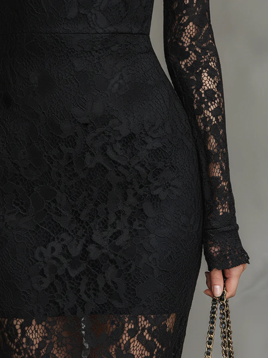 Caroline | Elegantes Spitzen-Maxikleid mit Fischschwanz