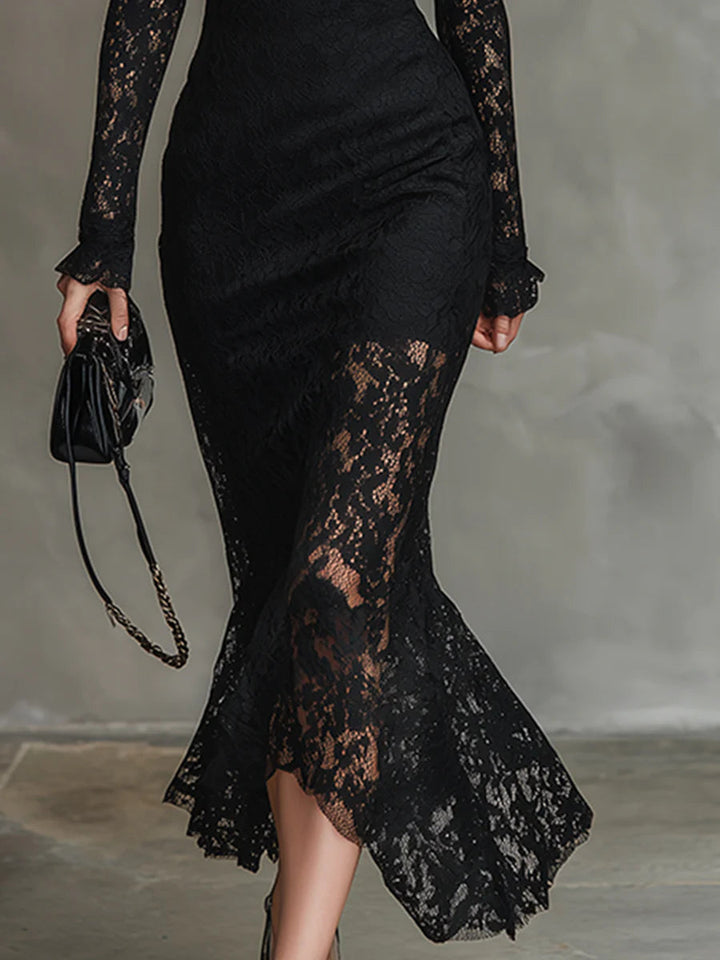 Caroline | Elegantes Spitzen-Maxikleid mit Fischschwanz