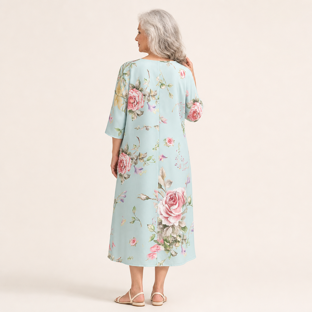 Silvia | Schickes und bequemes langes fliessendes Kleid