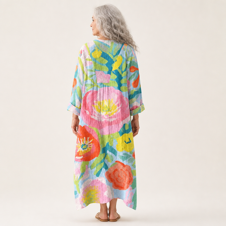 Lydia | Schmeichelndes bedrucktes Sommerkleid