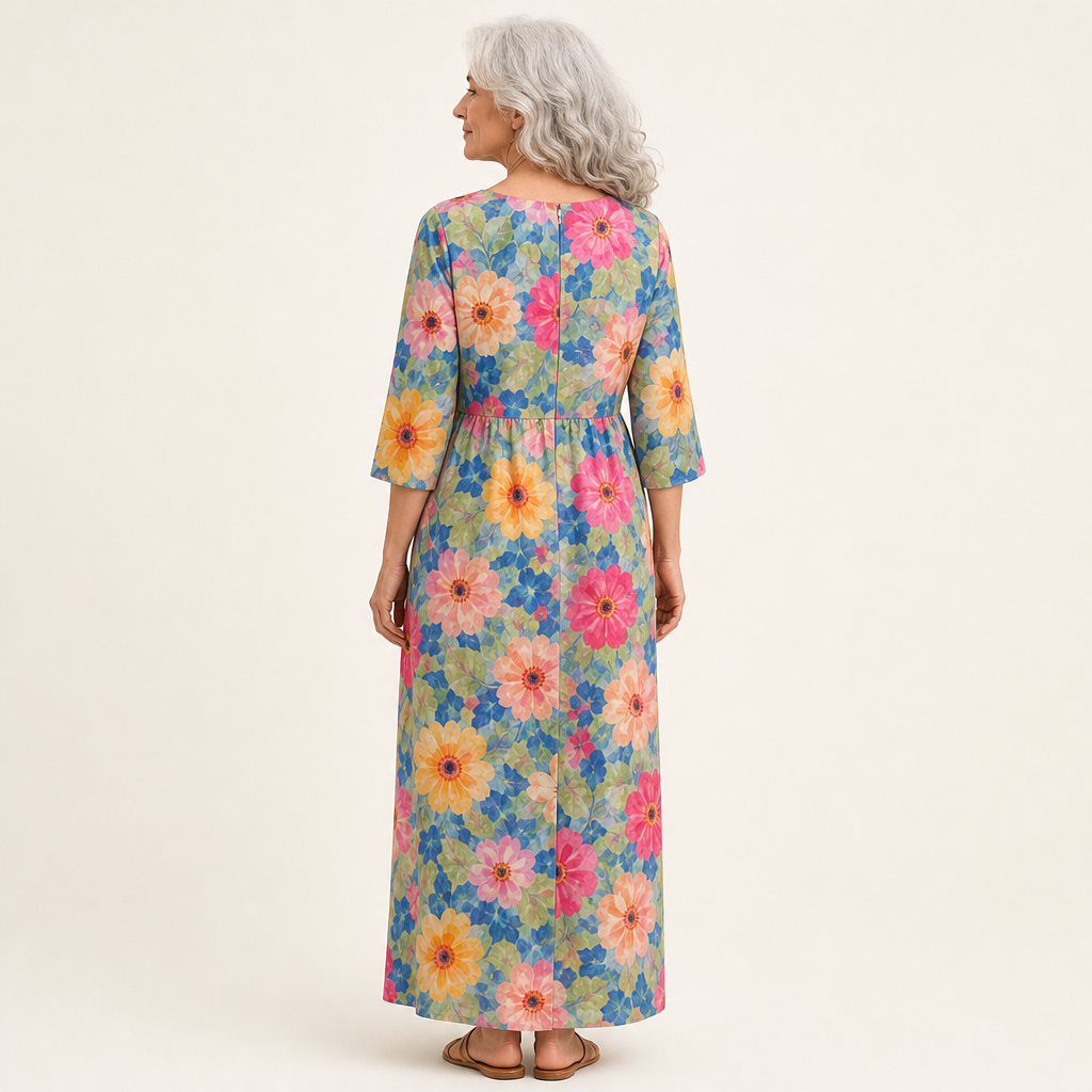 Anja | Schickes und bequemes langes fliessendes Kleid