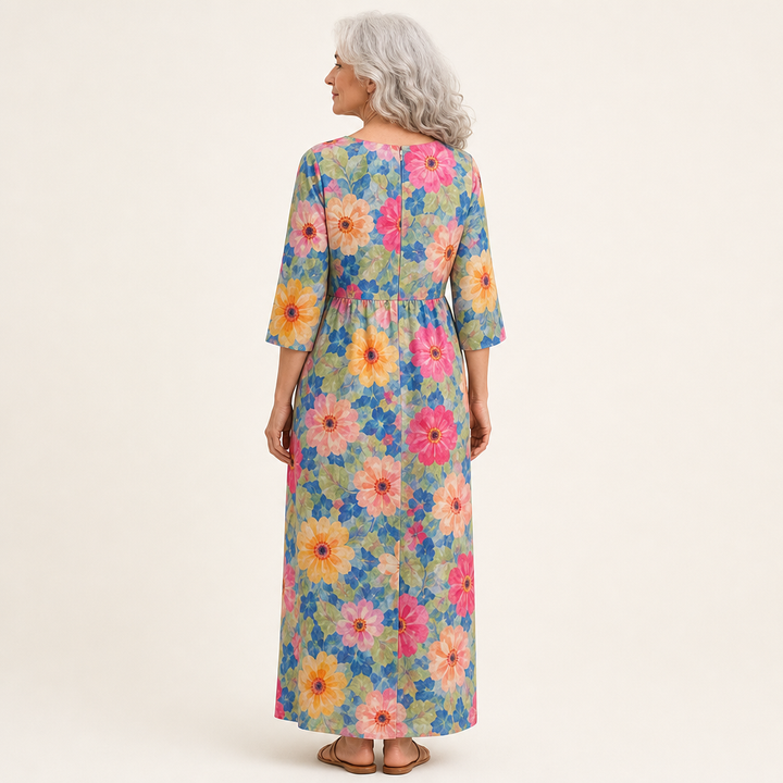 Anja | Schickes und bequemes langes fliessendes Kleid