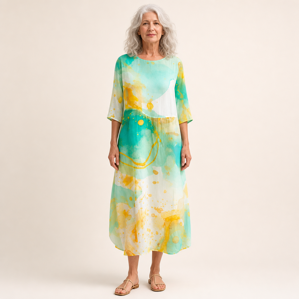 Lea | Schickes und bequemes langes fliessendes Kleid