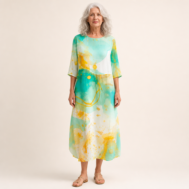 Lea | Schickes und bequemes langes fliessendes Kleid