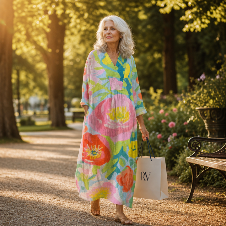 Lydia | Schmeichelndes bedrucktes Sommerkleid