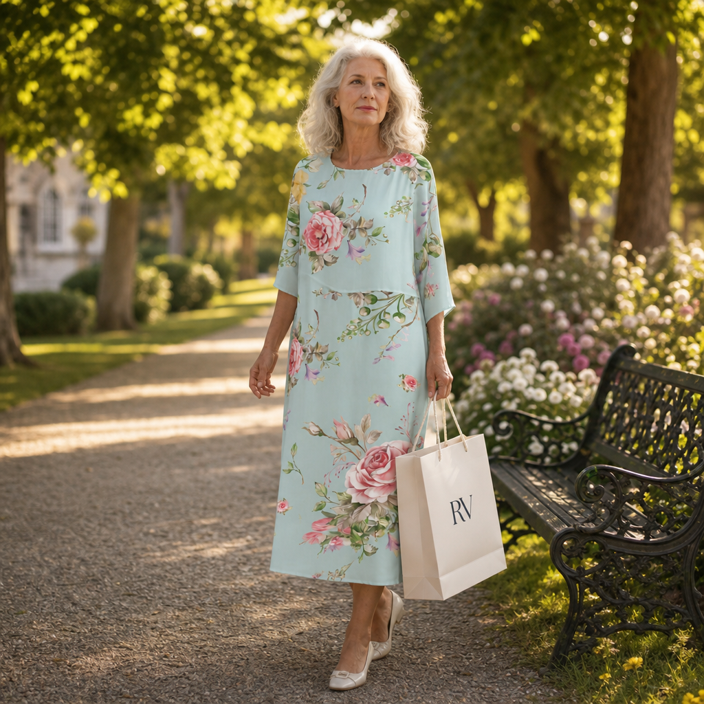 Silvia | Schickes und bequemes langes fliessendes Kleid