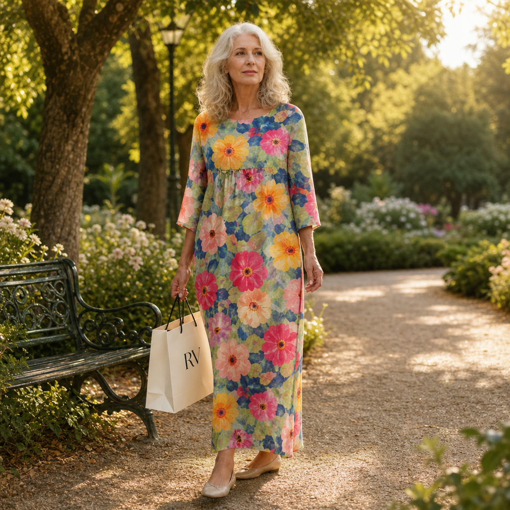 Anja | Schickes und bequemes langes fliessendes Kleid